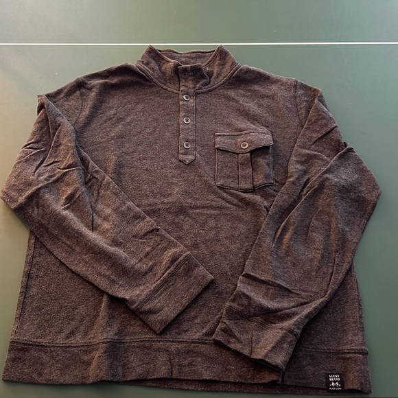 Lucky brand men’s 3/4 button fleece size large - Picture 1 of 3